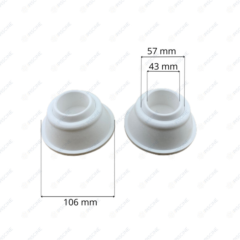 Tampon blanc articulé d'échelle inclinée D.43 - Kit de 2 - Référence 4401010501 -  ASTRALPOOL