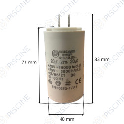 Condensateur pompe OK / CK / KSE / EP / KNG 71 - 20 µF (KRIPSOL) Moteurs KRIPSOL