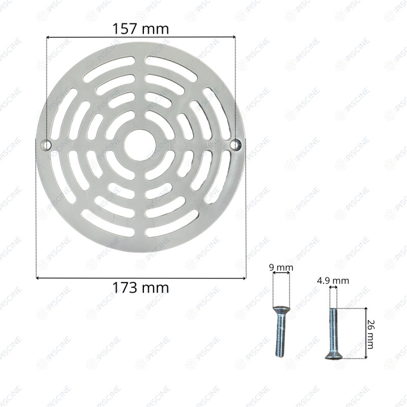 Grille (+ vis) BDF Easyline GRISE - remplace 34410R0001CL129 (Astral)