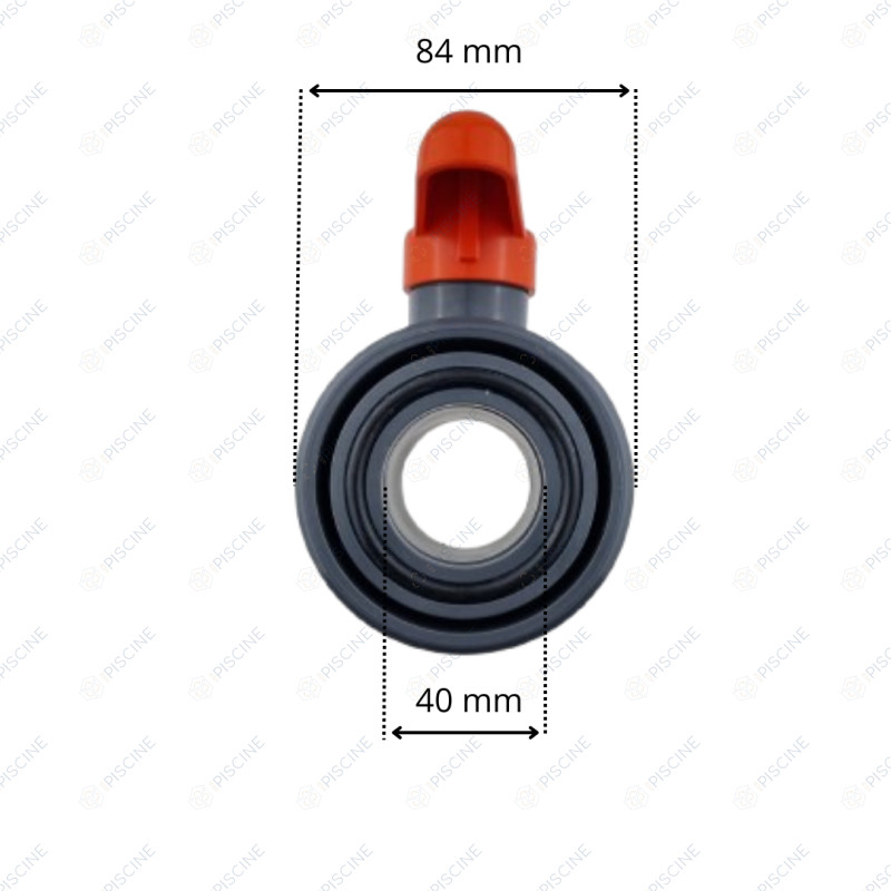 Vanne VDL piscine PVC quart de tour 1"1/2 référence 1410050