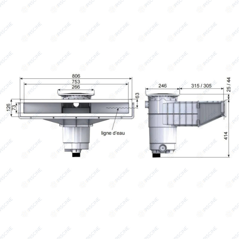 Skimmer effet miroir A800 WELTICO Skimmer effet miroir A800 WELTICO