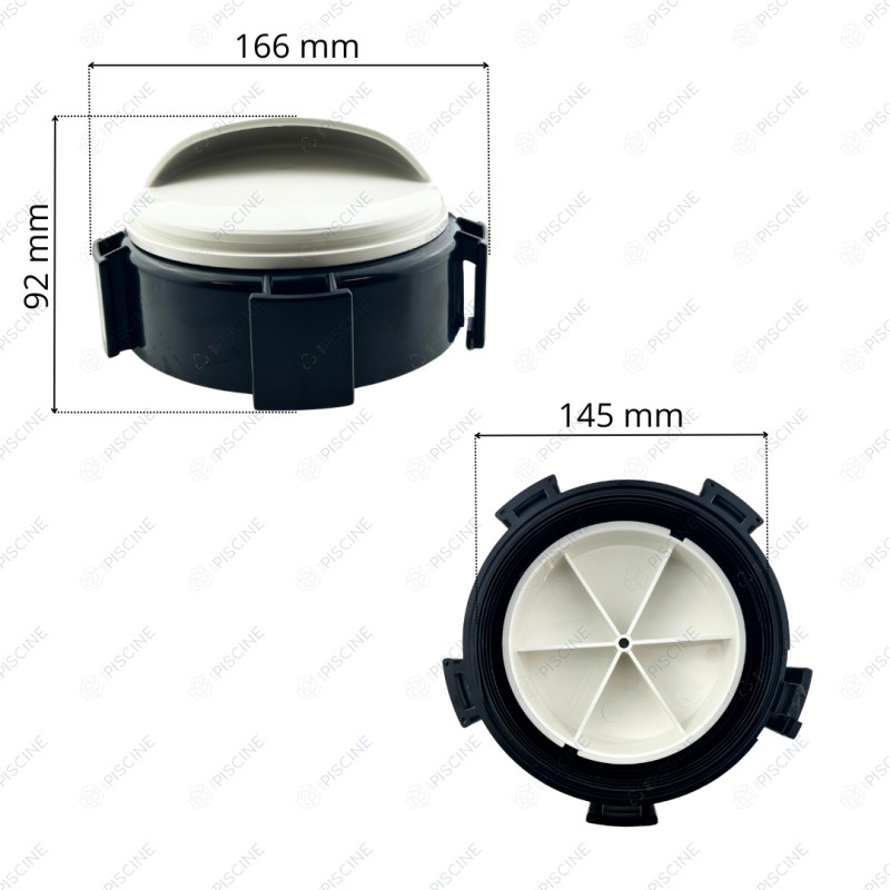 Kit couvercle + joint + écrou doseur chlore-brome - (ASTRAL) Doseur DOSSI-3 Chlore/Brome 3,5kg