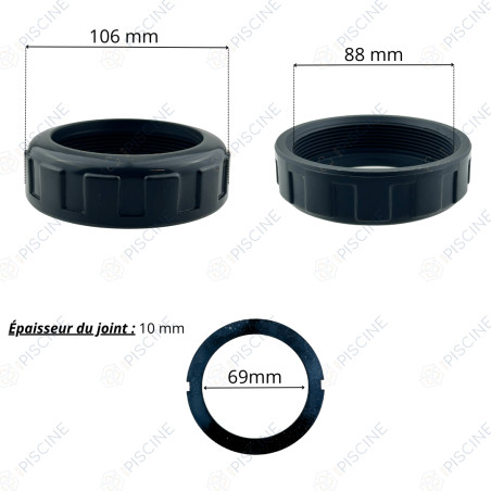 4408060105 - Ecrou D. 92 electrode sel + joint Astral Sel REMPLACE 100233 (ASTRAL)