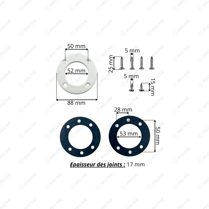 Bride de refoulement + joints + vis Astralpool ref 4402042102