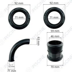 Vanne side classic plus 2" noire avec jonction entraxe 230mm référence 74862 Vanne side classic plus 2" noire avec jonction entraxe 230mm référence 74862