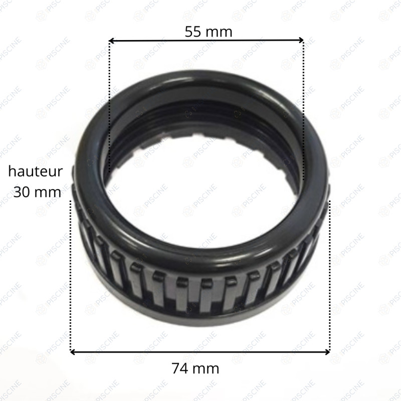 Écrou-raccord pour douille à collet diamètre 50 mm, coloris noir