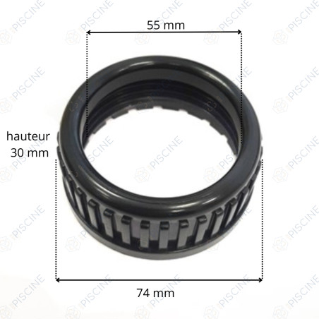 Écrou-raccord pour douille à collet diamètre 50 mm, coloris noir