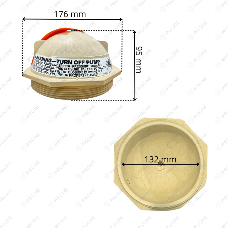 Couvercle de filtre 6'' AMBRE (EX-TRANSPARENT) TRITON AM AVANT 11/1991 (PENTAIR) - Référence R154559