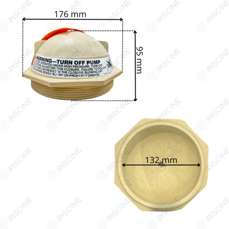 Couvercle de filtre 6'' AMBRE (EX-TRANSPARENT) TRITON AM AVANT 11/1991 (PENTAIR) - Référence R154559