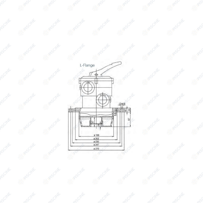 Vanne Top V6 TM22 L-Flange 2" ABS réf. 130648