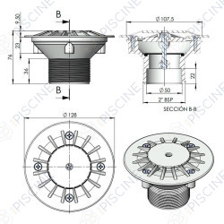Bouche de refoulement Hydraulicite inversée ABS anthracite ASTRALPOOL Bouche de refoulement Hydraulicite inversée ABS anthracite ASTRALPOOL