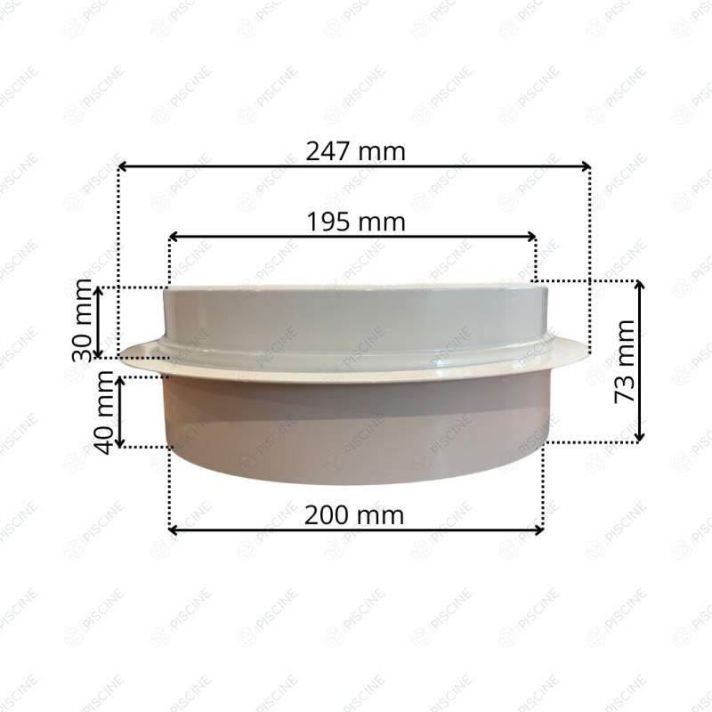 4402010186 - RÉHAUSSE DE SKIMMER 15L (+ 25 MM) CODE 042756