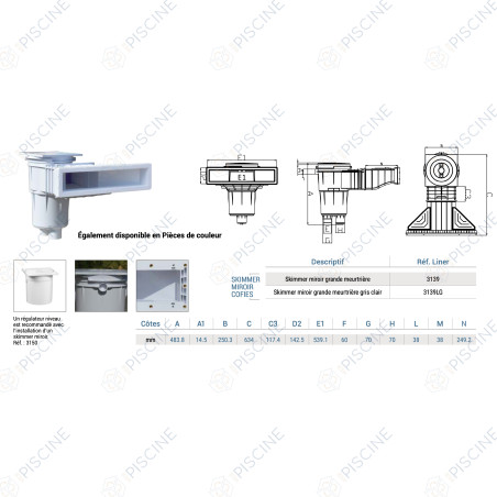 Joints de bride skimmer miroir ( kit de 2 ) Hayward 3139