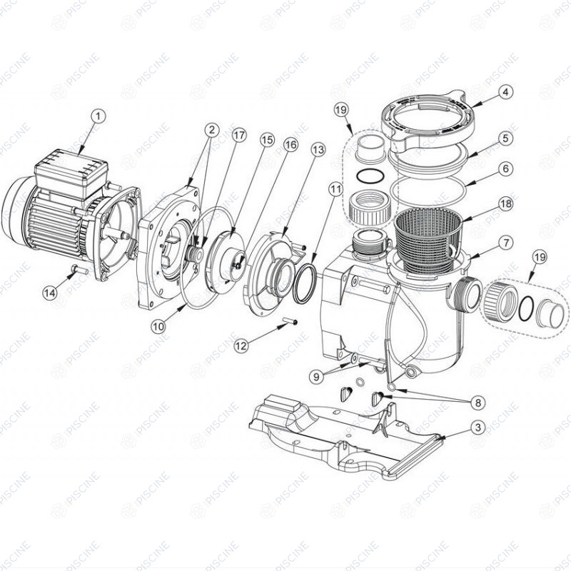 Turbine pompe Superflo 0,50CV Mono (PENTAIR) Pompe SUPERFLO PENTAIR Turbine pompe Superflo 0,50CV Mono (PENTAIR) Pompe SUPERFLO PENTAIR