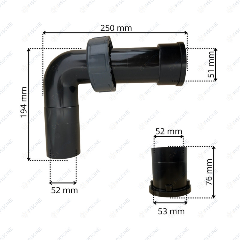 Kit de liaison 2 " à coller pour filtre Aquarius 22-35 m3