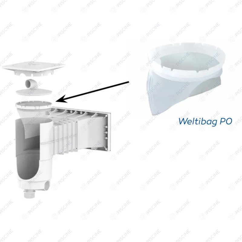 Poche pré-filtre Everbag 300 mm diam. 200 mm (WELTICO) Skimmer Elegance Jumboskim Béton