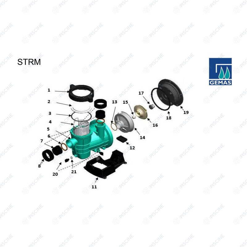 Turbine 1/2 CV - 0111STRM50M (Gemas) - réf. XG0111STRM09