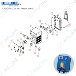 Vue éclatée pompe doseuse MP2 SPEEDY SERIES (Microdos)