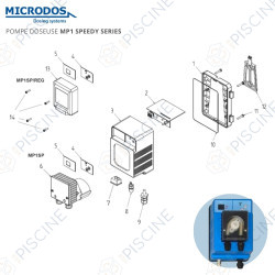 Vue éclatée pompe doseuse MP1 SPEEDY SERIES (Microdos)