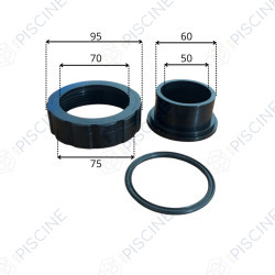 Kit raccord union Ø50mm PPE RSII/SPII DI 0,75 à 1 CV (Hayward) - Référence RSX750EPAKDI