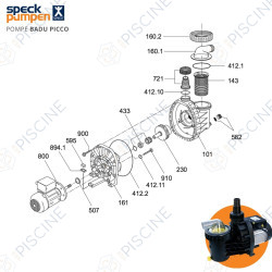 Vue éclatée pompe BADU PICCO (Speck)