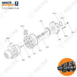 Vue éclatée pompe BADU 21-40 (Speck)