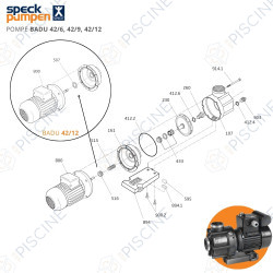 Vue éclatée pompe BADU 42/6, 42/9 et 42/12 (Speck)