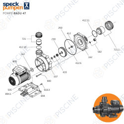 Vue éclatée pompe BADU 47 (Speck)