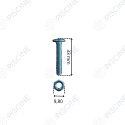 M6 x 30 Vis avec écrou pour couvercle standard Vanne Side 6 voies 1"1/2