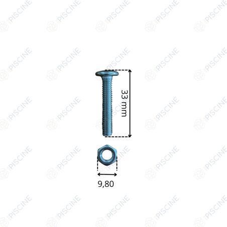 M6 x 30 Vis avec écrou pour couvercle standard Vanne Side 6 voies 1"1/2