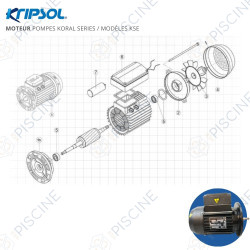 Vue éclatée moteur pompe KORAL KSE (Kirpsol)