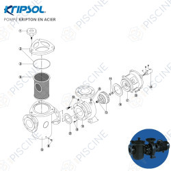 Vue éclatée pompe KRIPTON en acier (Kripsol)