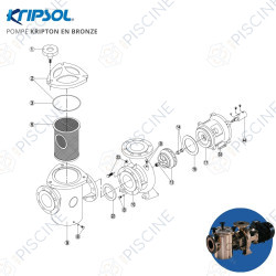 Vue éclatée pompe KRIPTON en bronze (Kripsol)