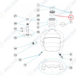 Joint de couvercle de filtre SAB Vesubio/Filclair/Filclar/Florida II (ASTRAL) reference 4404260202