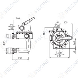 Vanne multivoies Magnum 2"1/2 avec liaisons - Code 24837 (ASTRAL) Vanne Side MAGNUM 2"1/2 (avec montage) Vanne multivoies Magnum 2"1/2 avec liaisons - Code 24837 (ASTRAL) Vanne Side MAGNUM 2"1/2 (avec montage)