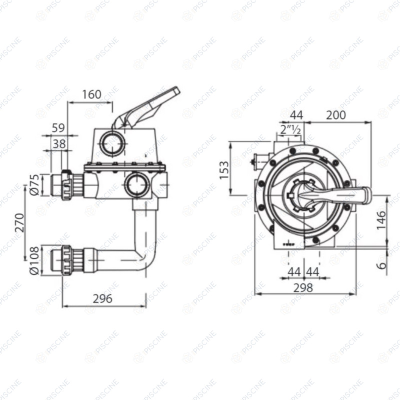 Vanne multivoies Magnum 2"1/2 avec liaisons - Code 24837 (ASTRAL) Vanne Side MAGNUM 2"1/2 (avec montage) Vanne multivoies Magnum 2"1/2 avec liaisons - Code 24837 (ASTRAL) Vanne Side MAGNUM 2"1/2 (avec montage)