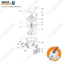 Vue éclatée vanne side Badu Mat R41 (Speck)