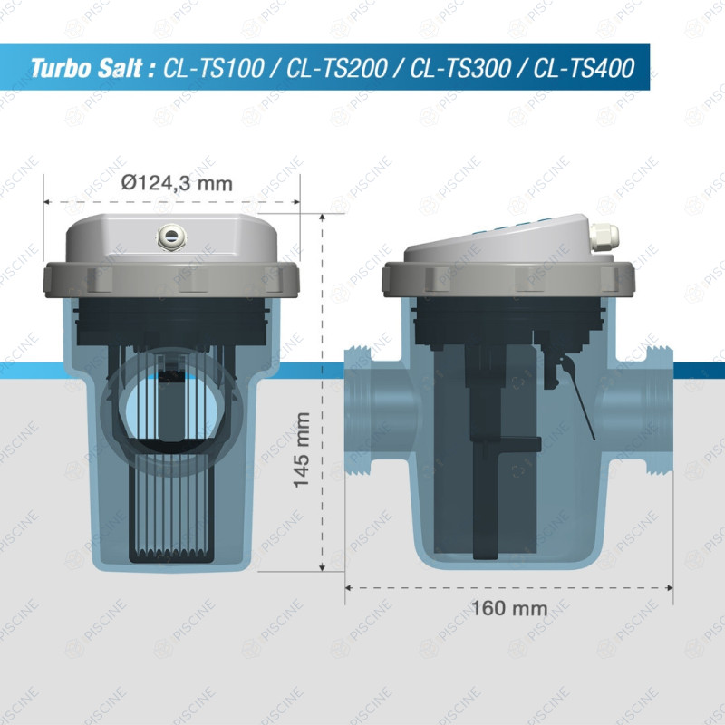 Cellule d'origine Turbo Salt - TS300 6g/h (Poolex) - réf. CL-TS300L Cellule d'origine Turbo Salt - TS300 6g/h (Poolex) - réf. CL-TS300L
