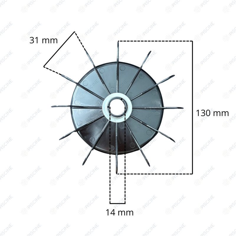 Ventilateur 0.37KW à 0.75KW diam. 15 mm/130 mm (Moteur Pentek) - (PENTAIR) reference R102P3310