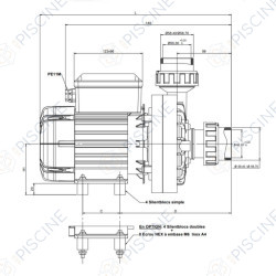 Pompe Sirem PBL type K 1.5 CV - 1350w sans raccords - circuit filtration - référence PBL1C80K1B Pompe Sirem PBL type K 1.5 CV - 1350w sans raccords - circuit filtration - référence PBL1C80K1B
