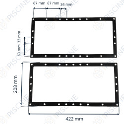 Joints de Bride SK GM (x2) (ASTRAL) Skimmer PRESTIGE 17,5 Lts PM/GM piscine Béton/Liner
