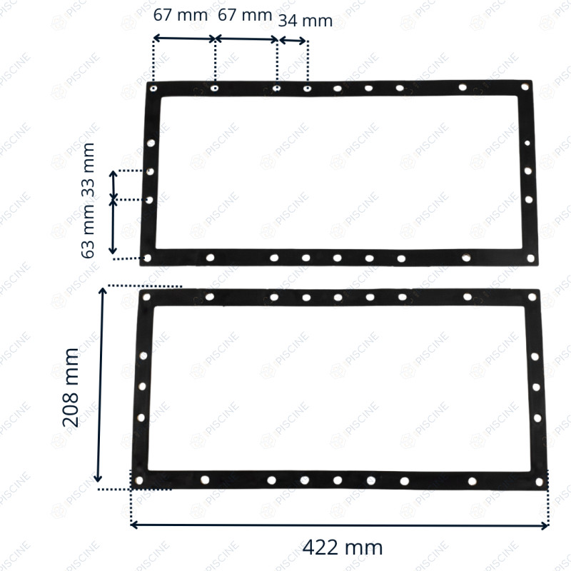 Joints de Bride SK GM (x2) (ASTRAL) Skimmer PRESTIGE 17,5 Lts PM/GM piscine Béton/Liner