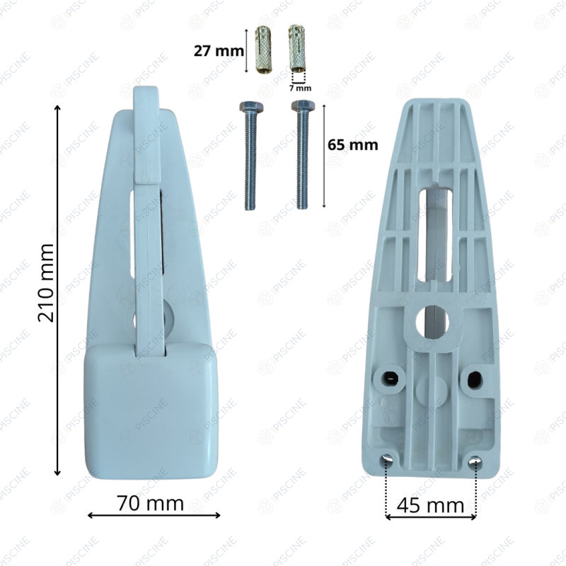 Feex'o accrochage de sécurité long blanc Hydra système + 2 vis