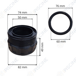 Raccord sortie 2" + joint torique FILTRE SAB Vesubio / Aster / Atlas (ASTRAL) reference 4404040112