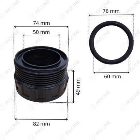Raccord sortie 2" + joint torique FILTRE SAB Vesubio / Aster / Atlas (ASTRAL) reference 4404040112
