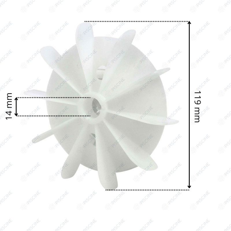 Ventilateur de pompe (Pool 100, fliper NS50/75/100, 2NS100, 1S50/75/100, Silver) - (ESPA) reference 1040