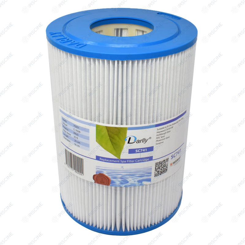 Cartouche filtrante spa Darlly SC741 – Équivalent Pleatco PA25 / Hayward CX250RE