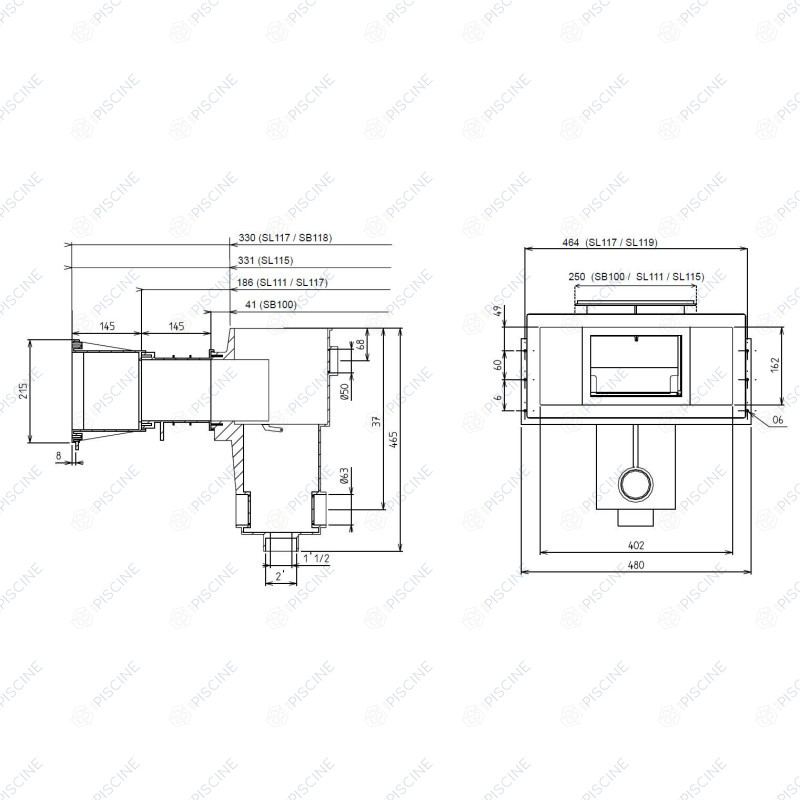 Skimmer BWT SL-119 Sable béton/liner | 40061085 Skimmer BWT SL-119 Sable béton/liner | 40061085