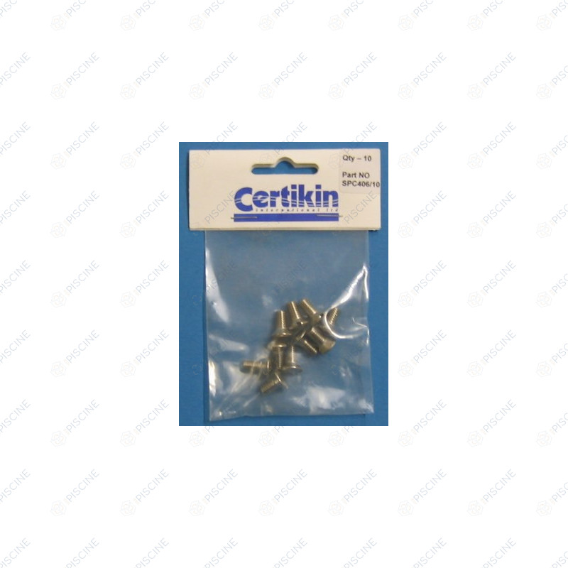 Vis de Couvercle SK M6 X 12mm - kit de 10 (CERTIKIN) Skimmer