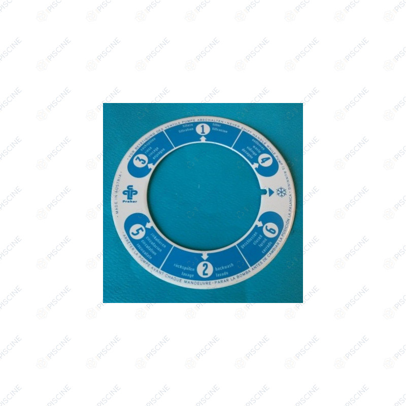 Marquage sérigraphié autocollant vanne 1 1/2''  - (Peraqua-Praher) Vanne Side Ocean V6 1"1/2
